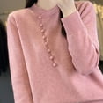 thumbnail image 5 of AGWOLF Lightweight Sweaters for Women Cozy Lightweight Knit Jumper Tops Casual Sideling Button Long Sleeve Pullover, 5 of 7