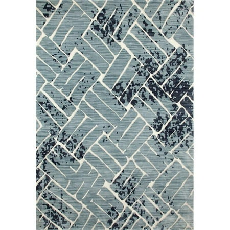 Aqua Titanium Necklace - 8 x 11 ft. Titanium Collection Basket of Nature Woven Area Rug, Aqua
