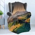 thumbnail image 4 of Landscape Soft Flannel Fleece Throw Blanket, Scenic Tuscany with Rolling Hills and Valleys in the Morning, Cozy Plush for Indoor and Outdoor Use, 60" x 80", Apricot Khaki, by Ambesonne, 4 of 5