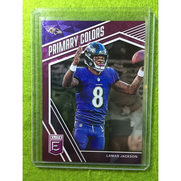 LAMAR JACKSON CARD JERSEY #8 RAVENS SP #/75 PURPLE FOIL SSP - 2019 Donruss Elite