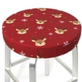 thumbnail image 3 of Lsque Christmas Deer B Pattern Round Bar chair cushion covers Velvet Fabric Premium Comfort Protects from Scratches and Stains for 14-17 Inch Chair-14 inch, 3 of 7