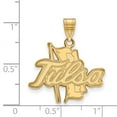 thumbnail image 2 of 925 Sterling Silver Yellow Gold-Plated Official The University of Tulsa Large Pendant Charm - 24mm x 23mm, 2 of 3