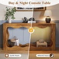 thumbnail image 6 of Walsunny Farmhouse Console Table, 63 Inch Scalloped Industrial Wooden Storage Entryway Accent Table, Wavy Console Table for Living room, Rustic Brown, 6 of 8
