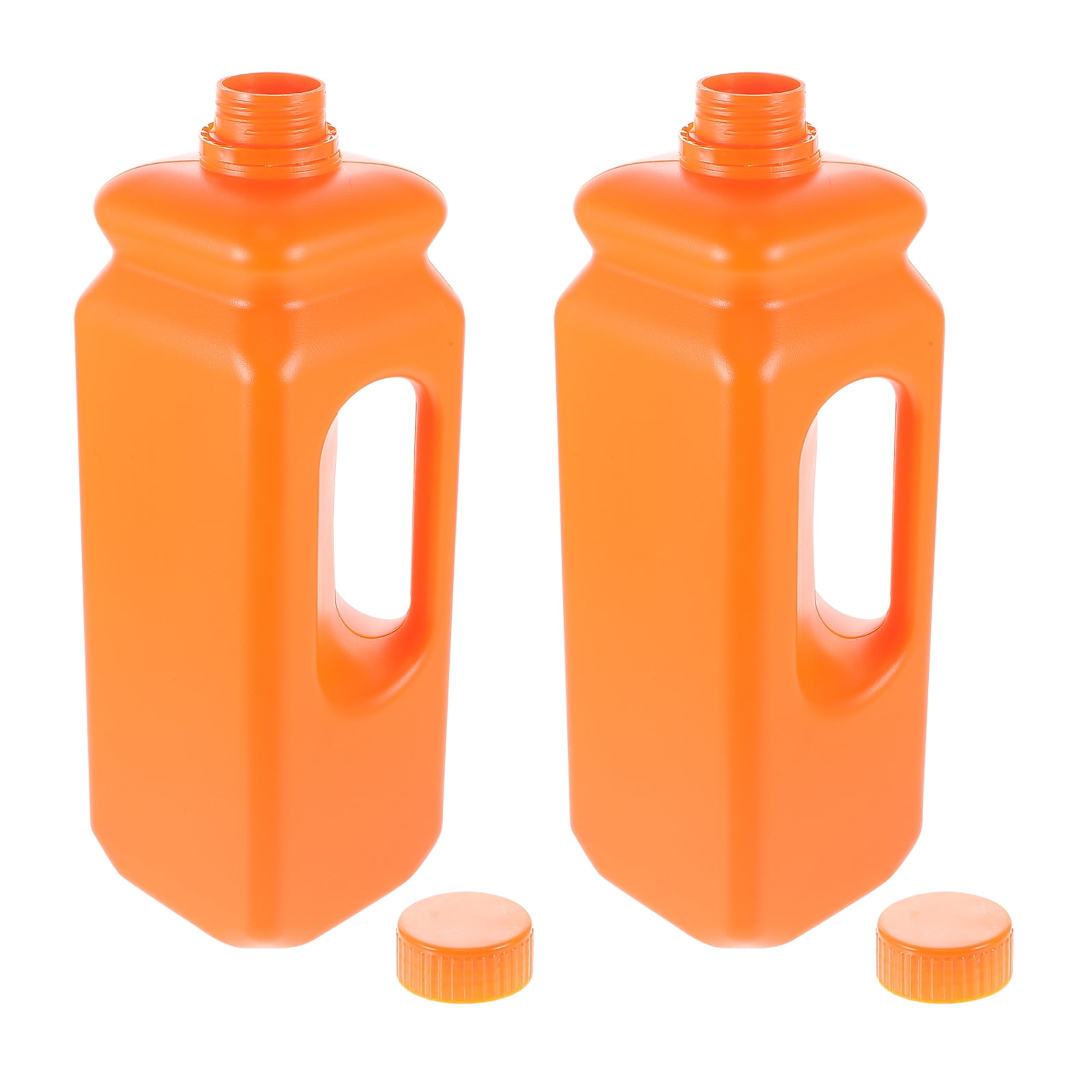 Luxshiny Orange 2.5 Gallon Jug with Ergonomic Handle Reusable and 4Pcs