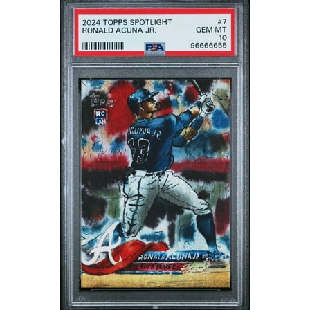 Graded 2024 Topps Spotlight Ronald Acuna Jr. #7 Baseball Card PSA 10 Gem Mint