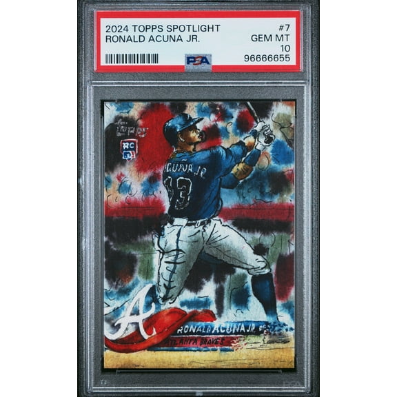 Graded 2024 Topps Spotlight Ronald Acuna Jr. #7 Baseball Card PSA 10 Gem Mint