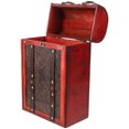 thumbnail image 3 of KAKOWELY Caja de vino de madera vintage para dos botellas, caja de vino, caja de regalo, caja de envoltura de vino, 3 of 4