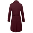 thumbnail image 4 of KeShDi Trench Coat for Men Double Breasted Lapel Long Sleeve Jacket Wine M, 4 of 7