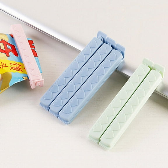 WHAMVOX  5 Pcs Food Sealing Clip Squeeze and Lock Bread Bag Clips Sealer Bags Blue