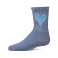 thumbnail image 3 of MeMoi Girls Pointelle Ribbed Cotton-Rich Crew Sock with Cross-Stitch Heart - Girls - Female, 6, White-Red, 3 of 9