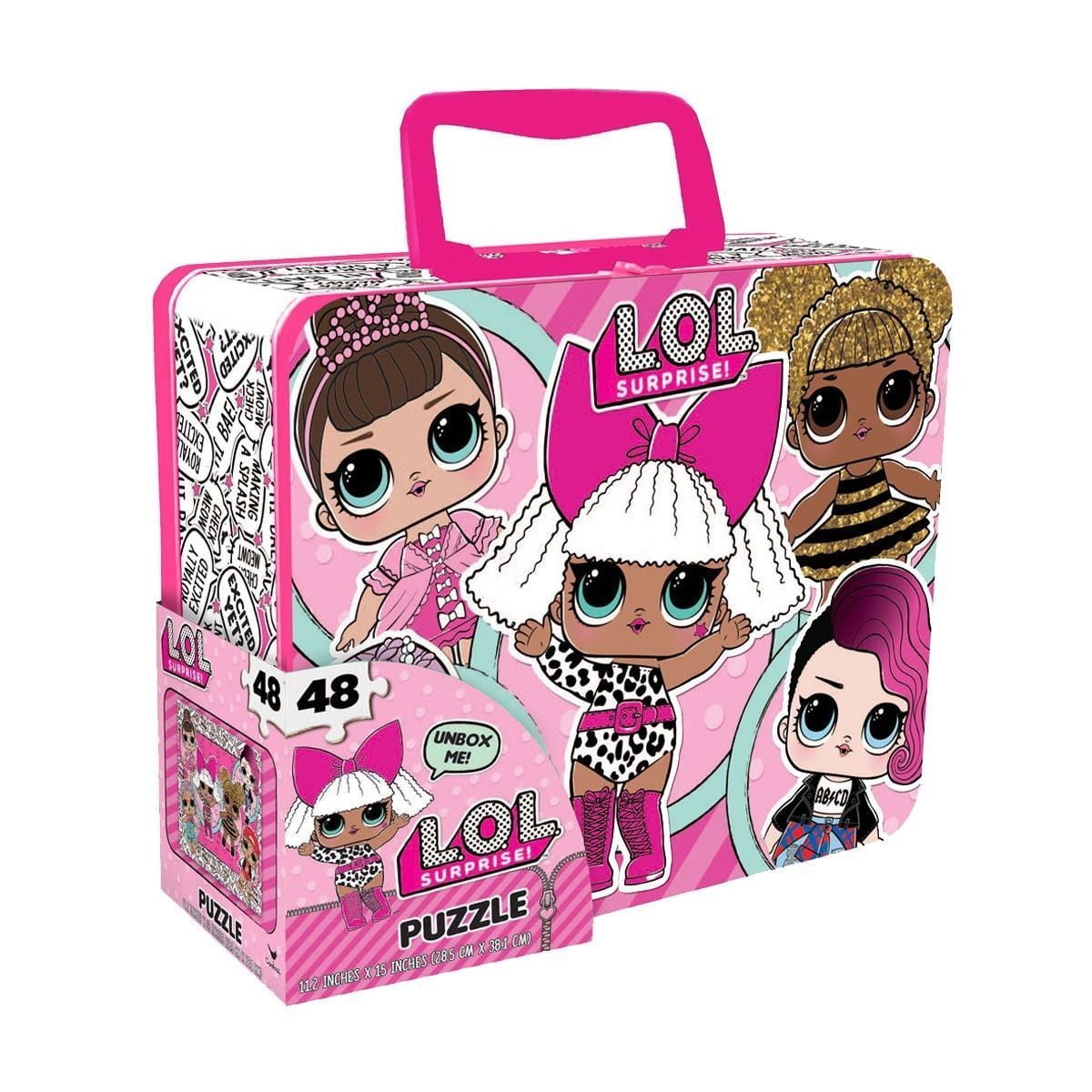 LOL Surprise Dolls Puzzle in 3d Tin Suitcase Lunchbox 48 Pcs for sale online 