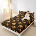 thumbnail image 4 of Feelyou Halloween Pumpkin Teens Full Size Sheets, Black Orange Bed Sheets, 4-Piece, 4 of 7