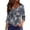 Z92Dark Gray, variant on Womens 3/4 Length Sleeve V Neck T Shirts Vintage Floral Printed Casual Daily Wear Tunic Tops White L