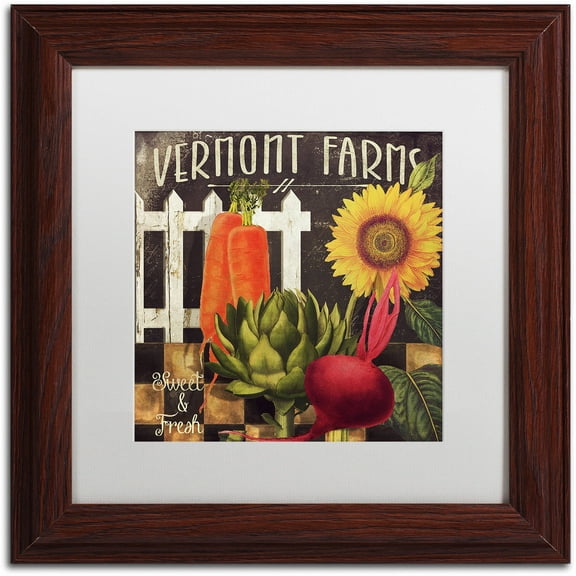 Trademark Fine Art "Vermont Farms VIII" Canvas Art by Color Bakery White Matte, Wood Frame