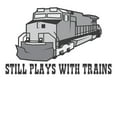 thumbnail image 3 of CafePress - Still Plays With Trains Light T Shirt - Men's Classic Graphic T-Shirt, 3 of 4