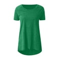 thumbnail image 4 of KkSLirnhs Womens Shirts Plus Size 5x Women's Summer Solid V Neck Loose Short Sleeve Tops T-shirt Blouse, 4 of 5