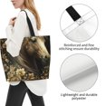 thumbnail image 3 of Honeii Palatial Gold Pattern Horse Print Tote Bag for Women, Foldable Tote Bag Large Shoulder Bag Top Handle Handbag for Travel, Work, 3 of 8