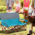 thumbnail image 5 of Double Camping Chair for Adults, Outdoor Folding Camping Couch Chair, Heavy-Duty 2 Person Lawn Chair with Thick Padding and Cup Holders for Beach, Picnic, Travel,Yard, Supports 660 LBS, Blue, 5 of 5