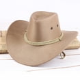 thumbnail image 3 of Dress Choice Women Men Western Cowboy Hat Fashion Classic Roll Up Brim Western Cowboy Hat for Outdoor, 3 of 8