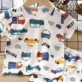 thumbnail image 4 of NIEWTR Kids Summer Outfit Set 2PCs Toddler Short Sleeve Round Neck Tee with Comfy Shorts Breathable Pajamas Gift Set for 2T 3T 4T(A-Blue,4-5 Years), 4 of 4
