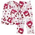 thumbnail image 6 of Rciityk Womens Loungewear Set - Valentines Day Cute Heart Print Button Up Long Sleeve with Long Pants Pjs Sets - Pajama Sets for Women 2 Piece, 6 of 6