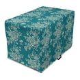 thumbnail image 1 of Leaf Dog Crate Cover, Romantic Roses on Blossoming Branches in Abstract Style Old Fashioned Bouquet Art, Easy to Use Pet Kennel Cover for Medium Large Dogs, 35" x 23" x 27", Teal Beige, by Ambesonne, 1 of 6