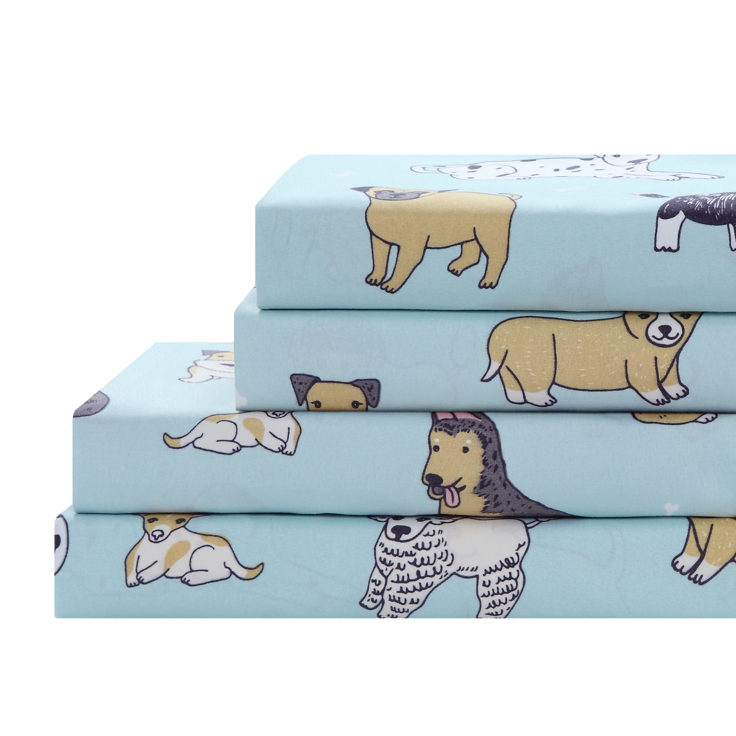 Puppies 3-piece Sheet Set Blue Twin