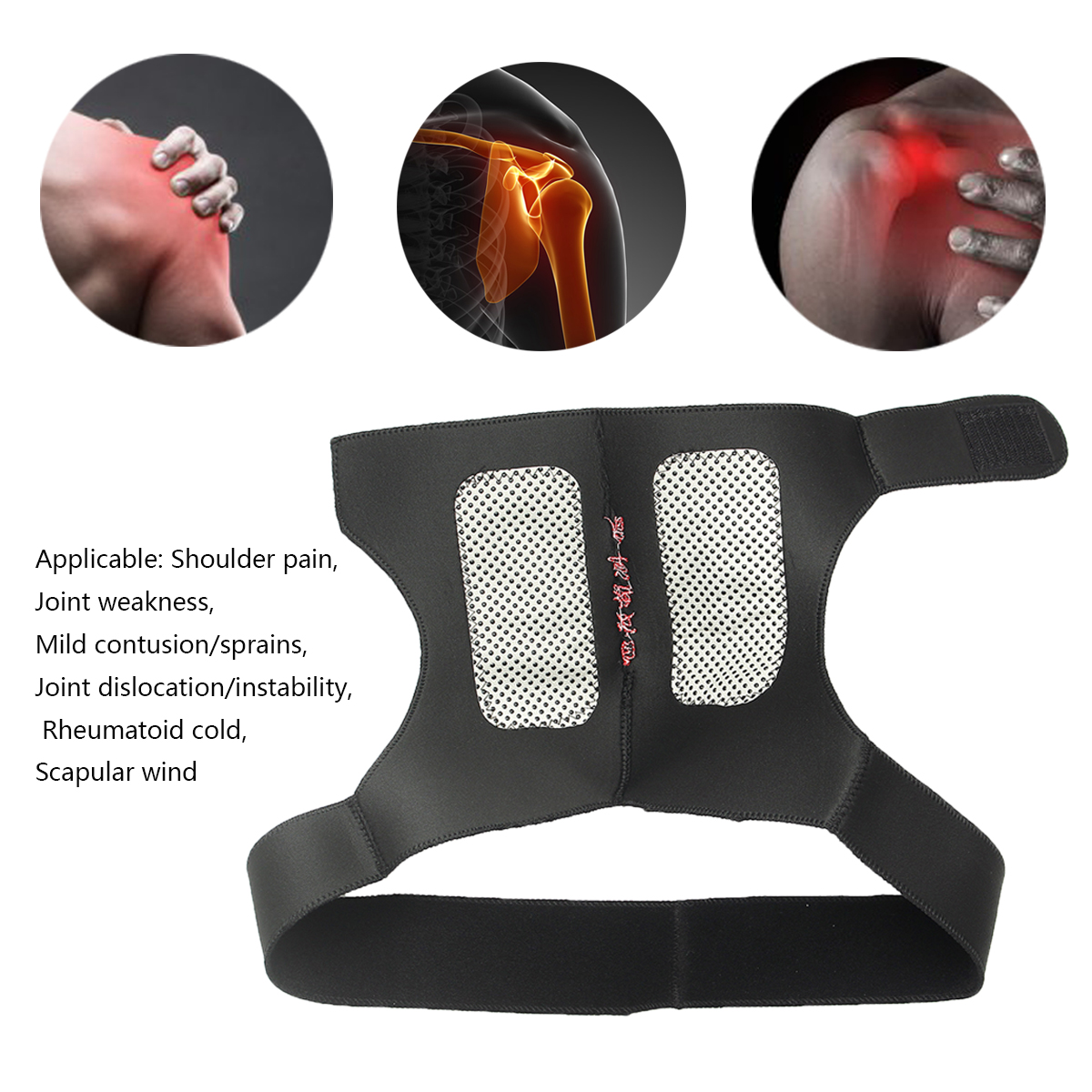 Nylon Shoulder Brace Tourmaline Self Heating Shoulder Brace Support Strap Wrap Pain