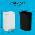thumbnail image 2 of YEXJ 13 Gallon (50L) in Home Recycling Bin Kitchen Stainless Steel Recycling Bin with Lid Removable Inner Bucket Foot Pedal Soft Close for Office Home Kitchen Garbage Can Trash Bin-13 G-White, 2 of 8