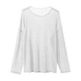 thumbnail image 3 of UVEASISHA Mens Sheer Long Sleeve Shirts See Through Mesh T-Shirts for Men Crewneck Casual Regular Fit Tee Shirt Solid Color Basic Tees White XXL, 3 of 10