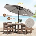 thumbnail image 2 of Serwall 6 Piece Round Patio Dining Table Set with Umbrella, HDPE Outdoor Patio Furniture Set, All Weather Patio Dining Set for 4 with 9FT Umbrella, Brown(Not Include Umbrella Base), 2 of 6