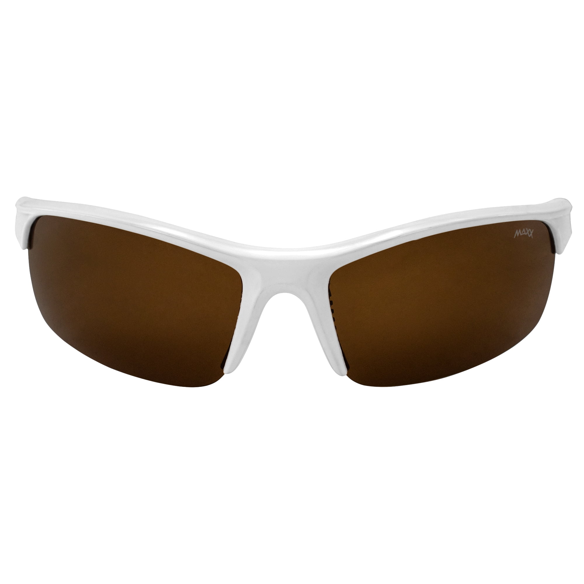 Maxx Switchback Brown Polarized Lenses White Frame Sports Sunglasses