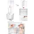 thumbnail image 2 of Juego de 2 organizadores de almacenamiento para pared, estantes de baño, apilables, de plástico transparente, para cepillos de dientes, adhesivos, para baño, cocina, armario, ducha, sin BPA, pequeños, 2 of 6