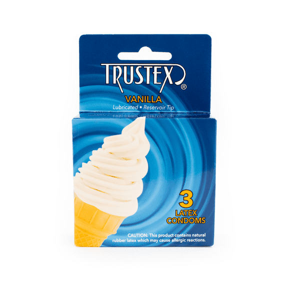 Trustex Vanilla Flavored Condoms with Silver Pocket Case, 3 Count