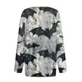 thumbnail image 5 of Camisa Henley de manga larga con estampado de murciélago de Halloween para mujer: blusa informal con cuello en V y botones, 5 of 5