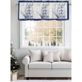 thumbnail image 5 of Ocean Ship Valances for Windows Retro Boat Seagull Vintage Blue Lines Art Rod Pocket Curtains Valance Short Window Treatment Drapes for Living Room, Bedroom Bathroom 56"&nbsp;W x 16" L, 5 of 5