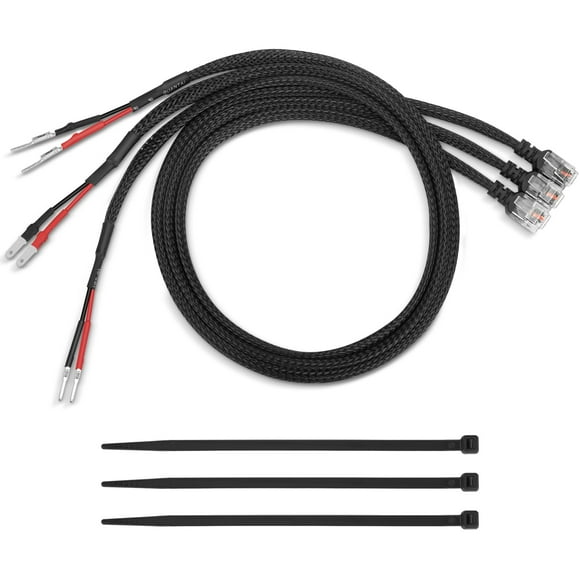 Hydencamm - Kit de cable de alimentación para detector de radar de grifo de espejo mejorado de 14 pulgadas para Escort Valentine One Uniden Beltronics, montaje RJ11 con trenzado, juego de 3