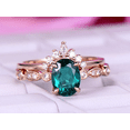 thumbnail image 2 of HeartsAndYou 1ct Natural Emerald Diamond Engagement Ring Crown Bridal Set 14k SOLID Rose Gold, 2 of 9