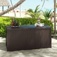 thumbnail image 3 of ZYJOYY Outdoor Storage Box, 120 Gallon Deck Box, Waterproof Resin Storage Bin for Patio Cushions, Gardening Tools, Lockable, UV Resistant, Brown, 3 of 7