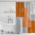 thumbnail image 5 of Small Stall Shower Curtain 48x72 Inch Narrow Half Size Orange Abstract Bath Curtains Bathroom Decor, Grey Geometric Oil Painting Vintage Gradient Waterproof Shower Curtain Set with Hooks 48 Inch, 5 of 6