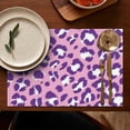 thumbnail image 5 of Pink and Purple Of Leopard Print Summer Placemats Table Placemats Set Of 4-Linen Kitchen Washable Placemats Table Mats 11.8"x17.7"Non-Slip Heat Resistant, 5 of 6