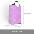 thumbnail image 3 of Waterproof Collapsible Laundry Hamper, Dreamy Purple Bubble Aluminum Handle Laundry Bag Storage Basket, 50L, 3 of 6