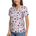 thumbnail image 2 of Honeii Happy Columbus Day Print Women's Classic V-Neck T-Shirt,Womens Fashion Tops,Stylish Everyday Top for Women, Casual Summer Spring Outfits Clothes-Medium, 2 of 5