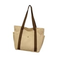 thumbnail image 3 of Bolso de hombro para mujer, moderno, para uso universitario, para viajes al aire libre, fiestas y vacaciones. Caqui, 3 of 8