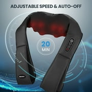 MARNUR Neck and Shoulder Massager, 3D Deep Tissue Kneading Shiatsu Massager with Heat, Black