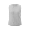 thumbnail image 2 of Gupgi Women's Knit Tank Tops Solid Color Sleeveless Round Neck Front Button Slim Sweater Vest, 2 of 7