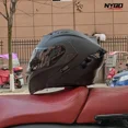 thumbnail image 5 of Casco de motocicleta modular abatible de cara completa para carreras, scooter, casco de motociclista, viseras dobles, aprobado por DOT, 5 of 5