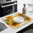 thumbnail image 3 of Microfibre Drying Mat for Kitchen Sunflower Colorful Floral Dish Drying Drainer Mat Absorbent Drying Mat Washing Up for Glass, Plate & Cup 16inch X 18inch, 3 of 7