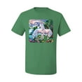 thumbnail image 2 of Unicorn Fanstasy Island Castle Animal Lover Men's Graphic T-Shirt, Kelly, Large, 2 of 3