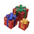 thumbnail image 1 of 3 cajas de regalo navideñas iluminadas, decoraciones navideñas con purpurina decorativa con lazos, cajas navideñas iluminadas para la tienda de Ciervo, 1 of 9